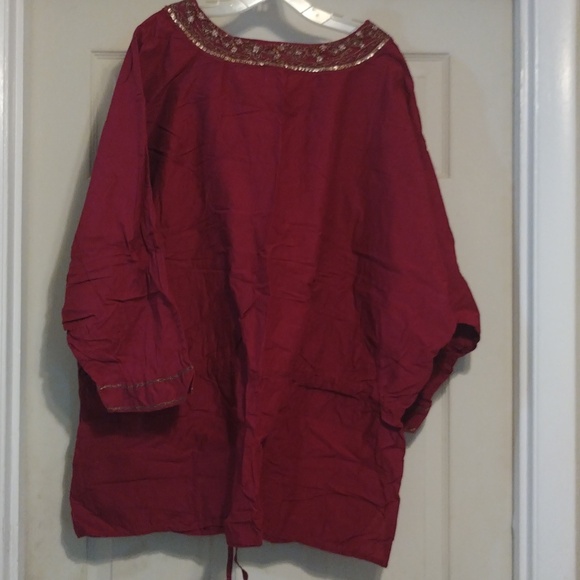 Main Street blues mulberry Bohemian style cotton tunic size 3x - Picture 6 of 7
